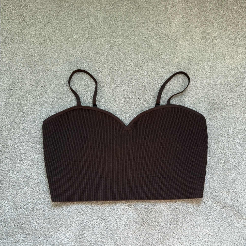 Babaton Brown Bustier Crop Camisole